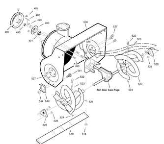 Auger Housing Diagram and Parts List for 1695372-6240900X43 2007 Briggs and Stratton Snow Blower